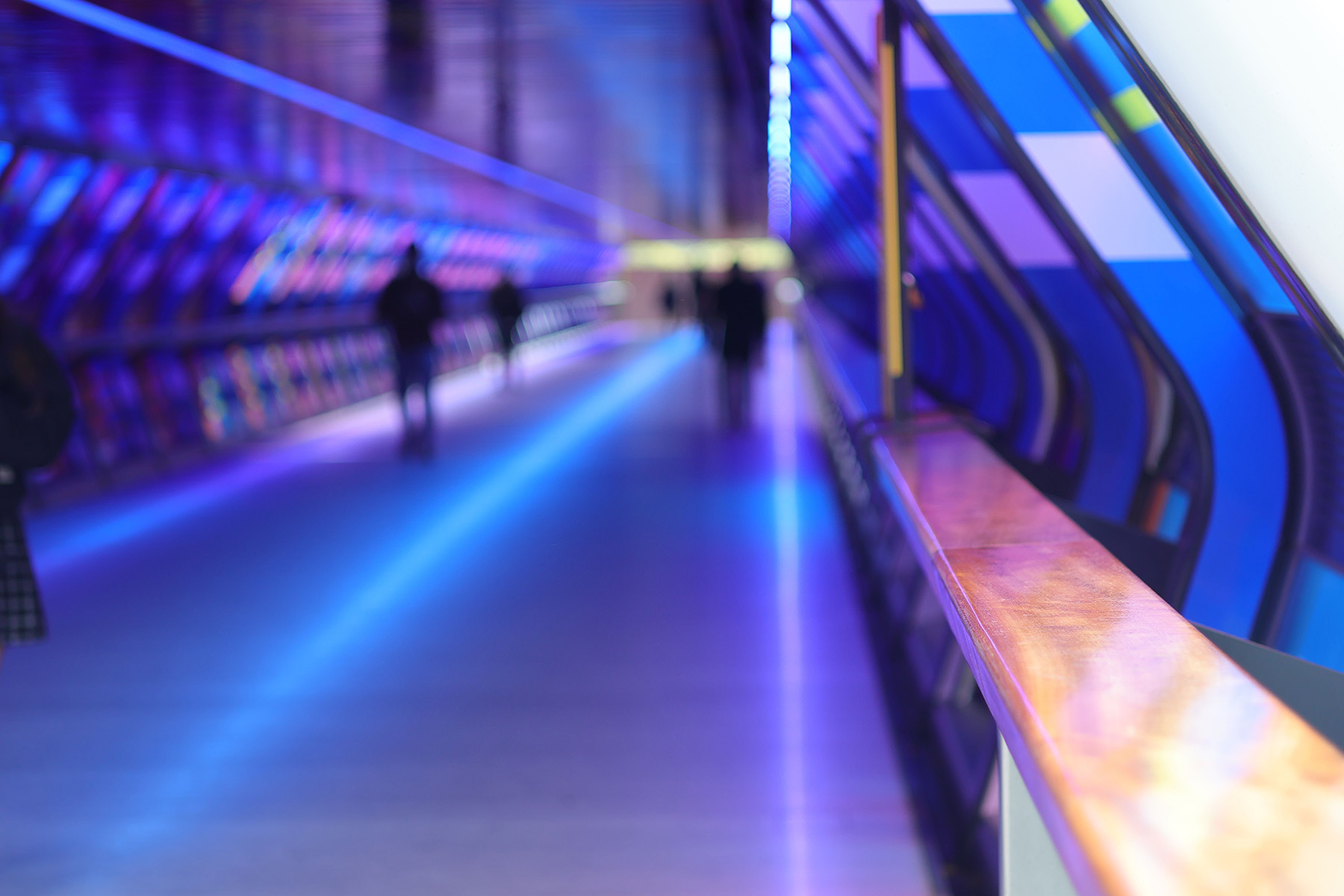The headline helps to form the Elizabeth Line logo in a blurred view of a tunnel.