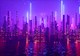 Set against a purple backdrop, the image shows a flooded urban skyline. 