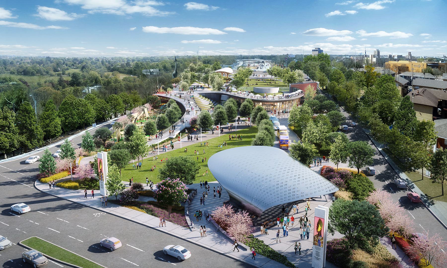 A birds-eye view of phase 1 of the project. (Image courtesy of HKS)