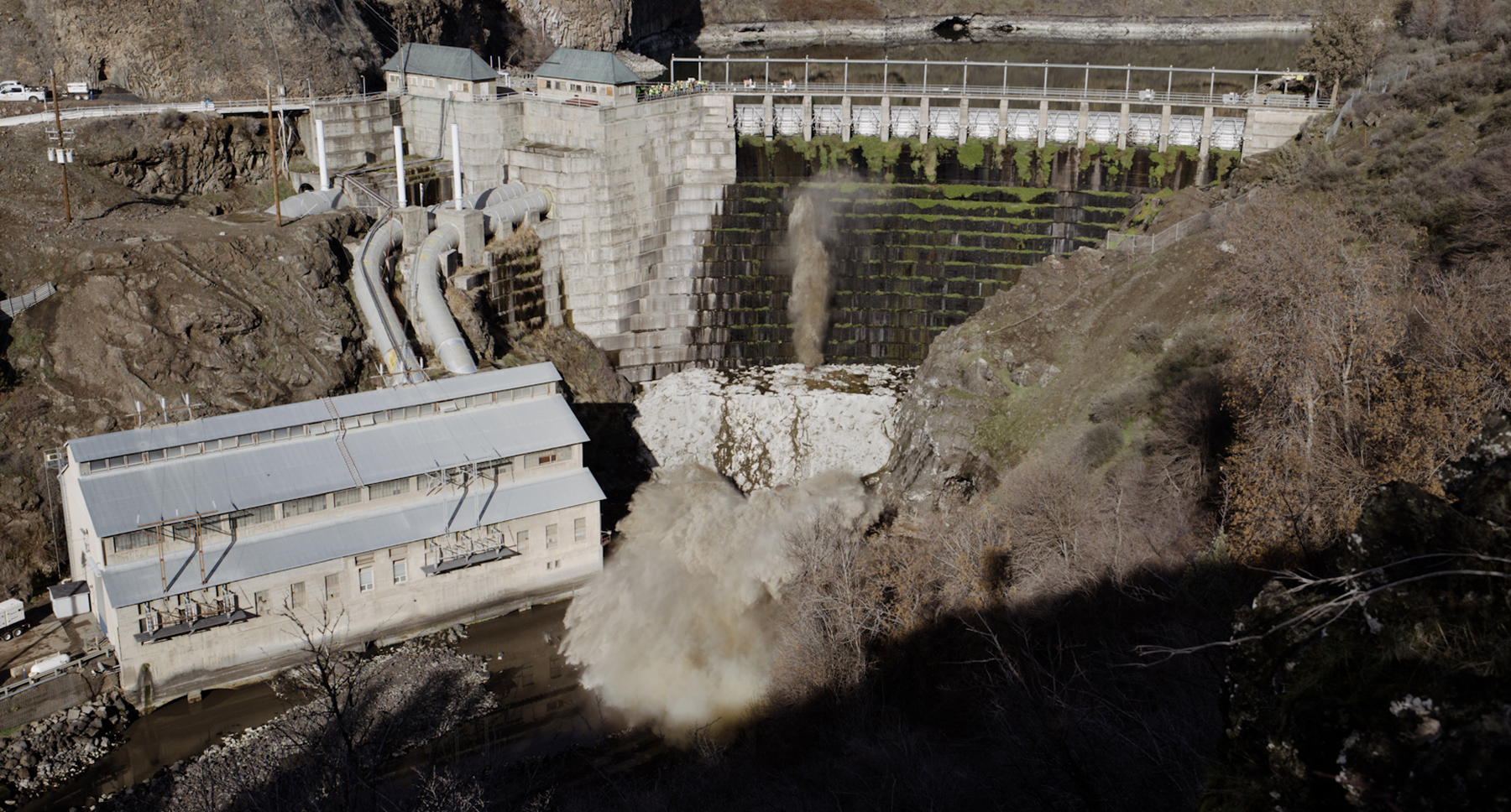 a dam is blasted a dam is blasted